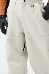 Pantalones de nieve de trabajo Oxford holgados de color beige para hombre